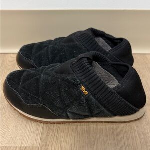 Teva Women’s Quilted Black Slip-On Loafers